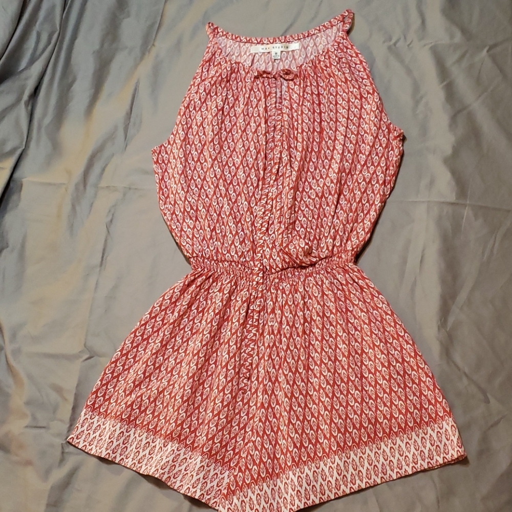 Red and white playsuit